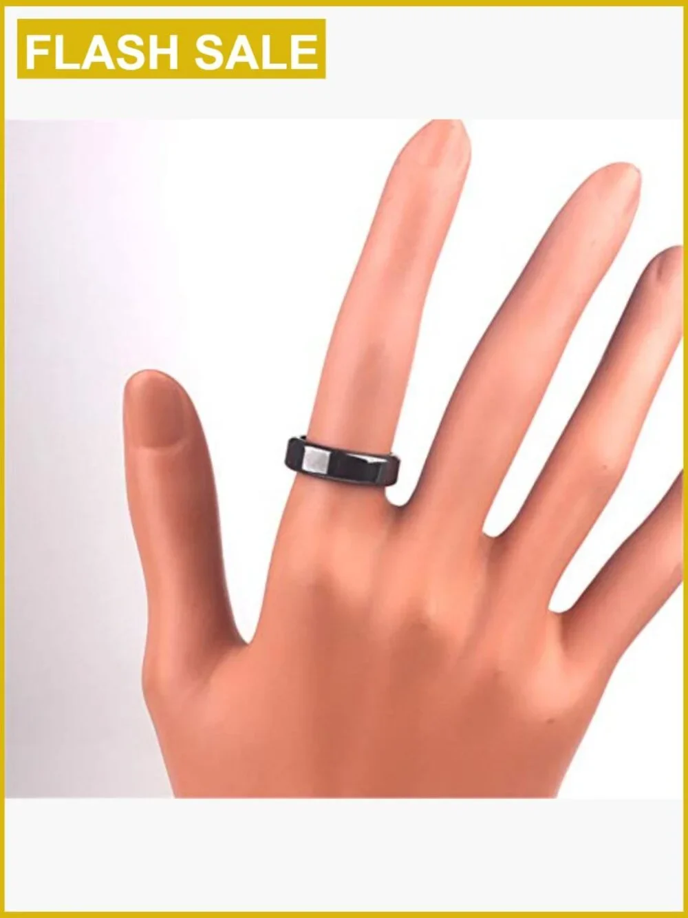 3 Hematite Stone Rings Set Band Rings for Women Men Healing Chakra